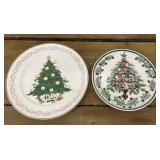 2 Beautiful Christmas plates - Lefton, Etc...