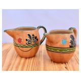 Vintage Pottery Pitchers (1 with hairline)