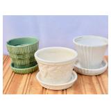 3 pc Small Pottery Planters