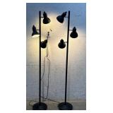 3-light Black Tree Floor Lamp (2) adjustable