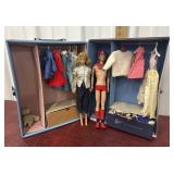 1963 Barbie and Ken case with accessories