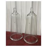 2 Mortician Gravity Embalming Glass Funnels