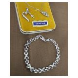 signed .925 Bracelet, necklace and 2 pendants