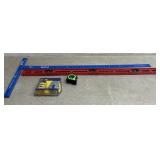 Chalk Line, T- Square, Level & Tape Measure