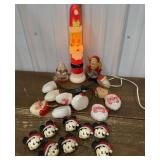 Vintage lights, Santaï¿½s, Micky Mouse light covers