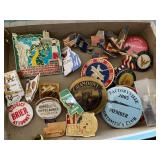 Small box of mixed pins Olympic, gun club,