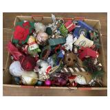 Flat full of Christmas ornaments.