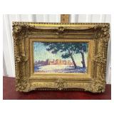 M.Wilatch Ornate framed painting on canvas
