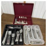 Flatware w/ box, expanding divider tray etc