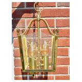 MCM Brass & Glass Hanging Light