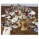 Ceramic Christmas village, ornaments