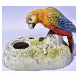 Vintage Parrot Ink Well ? Flower Frog?