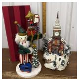 Bombay Santas Helper nutcracker, fiber optic town
