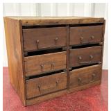 Early repurposed primitive advertis drawer cabinet