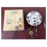 vintage Wintermantel miniature Clock