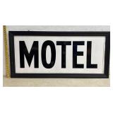 Plastic Motel Sign in wood frame 50/24