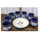 Pfaltzgraff Villa Flora bowl, mugs
