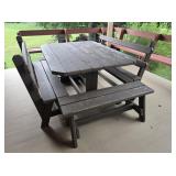 Wood picnic table and 4 benches 60"45"30" -