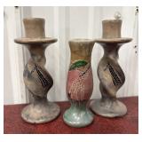 Hand carved candle sticks giraffes