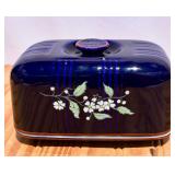 Art Deco Hall Cobalt Blue 1# Lidded Butter Dish