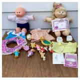 Cabbage Patch dolls, clothes, shoes, and small