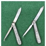 2 antique Victorian folding fruit knife/nut picks