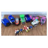 Paw patrol vehicles and figures, could use a