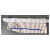Large roll of striped fabric