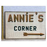 Annieï¿½s Corner Sign 36/24 -wooden