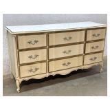French Provincial 9 Drawer Dresser 58/19/32