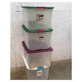 4 Sterilite Storage Totes (clear)