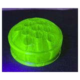 Uranium glass flower frog