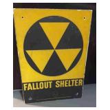 Vintage Metal 14 1/4ï¿½x 10ï¿½ fallout shelter sign