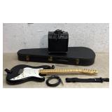 Fender Squier Electric Guitar w/ case & amp