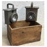 US Navy Ship Lanterns w/ advertising crate