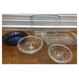 Pyrex - mixing bowls, casseroles & cobalt blue pie
