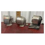2 Boston and 1 Apsco pencil sharpeners