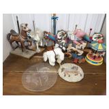 Carousel horses, plate, plaque *fabric, plastic,