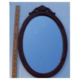 Mahogany Oval Wall Mirror 28" tall