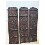 3 Section Carved Oak Dressing Screen 57/73