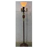 Torchiere Floor Lamp w/ painted figure