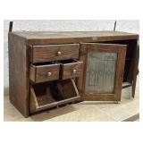Oak Bakers hanging cabinet top