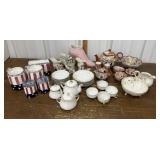 Ceramic shoes, boots, tea sets, mugs, napkin