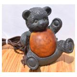 Vintage Amber Glass Teddy Bear Night Light