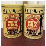 2 New Era potato chip tins