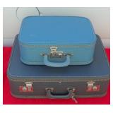 Mid Century Childs & Adult Suitcase