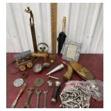 Trophy, wrenches, drawer pulls, etc