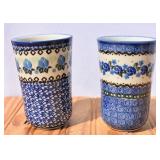 Pair of Polish Pottery Tumblers
