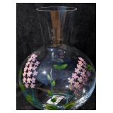 Hand Painted Made in Hungary Glass Vase