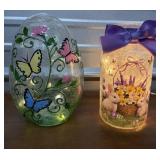 2 Easter Lights -1 Battery crackle glass egg & 1
